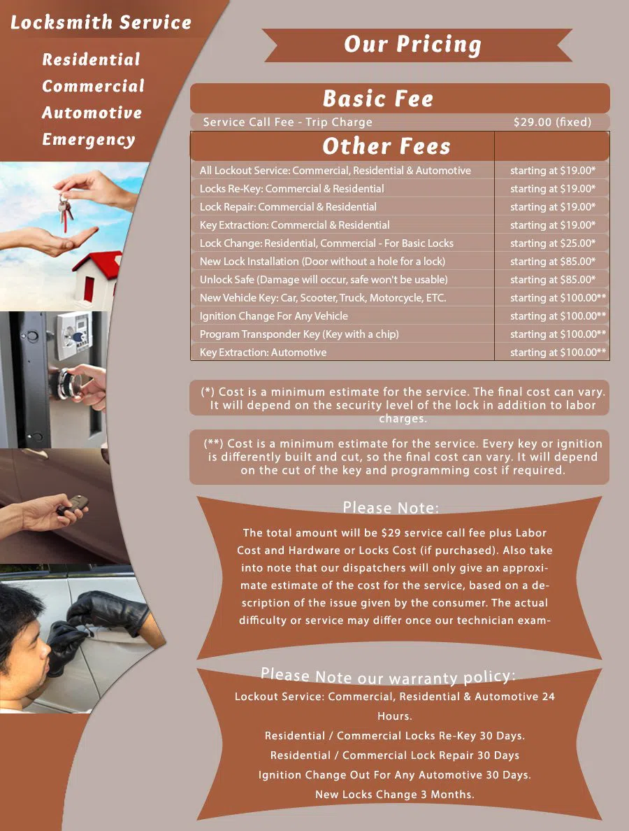 Tualatin OR Locksmith Store Tualatin, OR 503-837-2061 - price-list